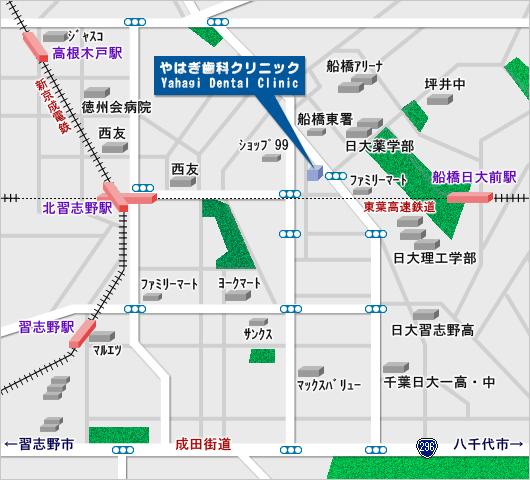 やはぎ歯科クリニック　アクセス地図